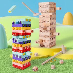 Juego de 54 Piezas de Rompecabezas Apilables de Madera Natural, Arcoíris, con Temática de Frutas, Torre de Madera de Pino Interactiva - Product Image 6