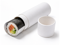 Emballage en papier cylindrique personnalisé de qualité alimentaire pour rouleaux de sushi à emporter