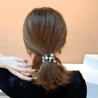 Chouchous à cheveux en perles, élastiques à cheveux en strass, attaches pour queue de cheval pour femmes et filles