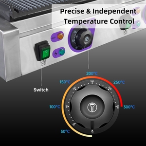 Griglia Elettrica Professionale Scanalata in Acciaio Inossidabile per <span class=keywords><strong>Panini</strong></span> e Sandwich - Attrezzatura per Ristoranti - Product Image 3