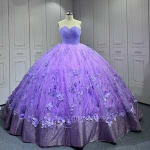 Abiti da Quinceañera Economici con Decorazioni, Vestiti per Festa dei Quindici Anni, Abito Lilla Lavanda per Quinceañera Lsmu129 - Product Image 1