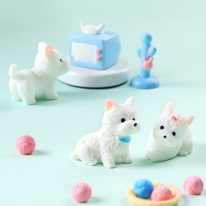 ตุ๊กตาสุนัขเวสต์เทอร์เรียร์น่ารักแบบขายส่ง ของตกแต่งบ้านตุ๊กตาขนาดจิ๋ว รูปสัตว์เลี้ยงสีขาว สำหรับตกแต่งบ้านตุ๊กตา DIY - Product Image 3
