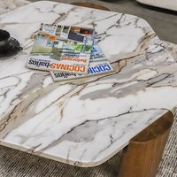 Table basse en bois de chêne, pieds de luxe, Center moderne, Table basse en marbre, OEM ODM, prix d'usine