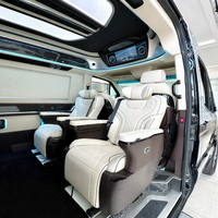 Kit de conversion pour fourgonnette Sprinter à toit surélevé, sièges VIP blanc ivoire, lit pliant à 180°, toit ouvrant, éclairage d'ambiance