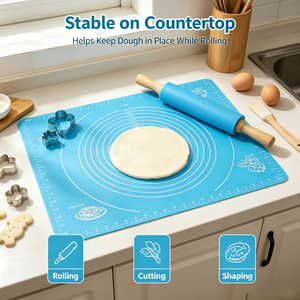 Tapis de pâtisserie rectangulaire en silicone avec logo personnalisé, antiadhésif, pour la pâte, avec mesures, réutilisable, écologique - Product Image 3
