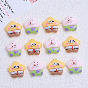 Mini stella marina rosa Kawaii spugna gialla cartone animato resina Nail Art fai da te decorazione Clip per capelli - Product Image 3