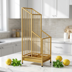 Organizador de Paraguas de Metal con 6 Ganchos, Soporte de Paraguas Resistente para Interiores y Exteriores, Soporte de Paraguas Industrial Negro - Product Image 1