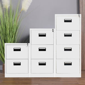 Новый продукт, запираемый белый металлический шкаф для карточек с 2/3/4 ящиками, лидер продаж, четырехсекционные боковые стальные шкафы для хранения документов - Product Image 2