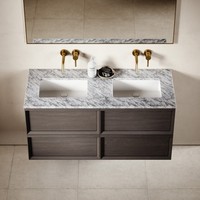 Meuble-lavabo mural avec lavabo et miroir intelligent LED, personnalisable, vente directe d'usine