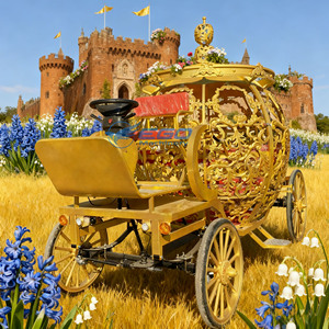 Chariot électrique sculpté doré en forme de citrouille, chariot de défilé touristique, chariot de visite sans chevaux, chariot électrique Cendrillon en forme de citrouille - Product Image 3