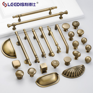 Lideshi Antique Bronze Cabinet Handles Bar Shape Durable For <b>Wardrobe</b> Drawer Door Vintage Style - Product Image 1