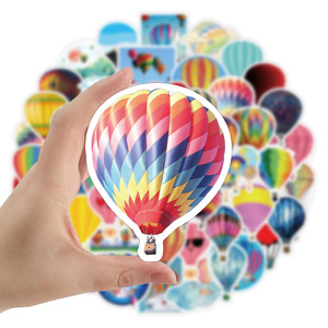 50PCS carta adesiva creativa rimovibile a forma di <span class=keywords><strong>mongolfiera</strong></span> per autoadesivo della parete del bambino del computer della bottiglia del taccuino - Product Image 4