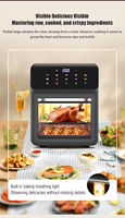 Horno Freidora de Aire de 8L y 1350W con Control Táctil y Ventana Visible