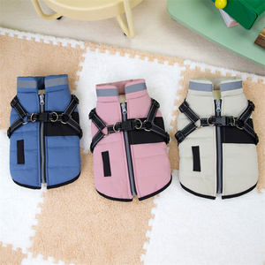 JXANRY 24 baru musim gugur dan musim dingin peralatan traksi anjing kapas berlapis Teddy Bichon kucing pakaian hewan peliharaan dalam persediaan - Product Image 1