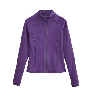 Vêtements pour femmes 2026 Automne Mode européenne et américaine Polyvalent Décontracté Col mandarin <span class=keywords><strong>Velours</strong></span> Coupe ajustée <span class=keywords><strong>Veste</strong></span> en polaire - Product Image 4