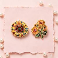 En gros : Broches en métal à motif de dessin animé, Broches tournesol mignonnes, Badges imprimés UV adorables, Broches créatives et tendance pour vêtements, Accessoires pour sacs