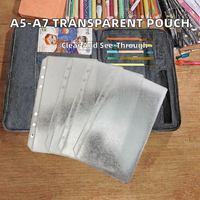 Fundas para Carpeta A5 A6 A7, Bolsas para Hojas Sueltas, Bolsa Transparente de PVC con Purpurina, Carga Lateral, Carpeta de Plástico Impermeable para Dinero en Efectivo