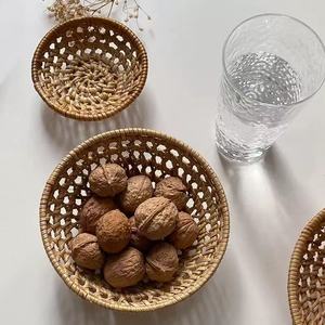 <span class=keywords><strong>Nfs</strong></span> จานผลไม้สไตล์เกาหลีญี่ปุ่น ภาชนะใส่อาหารแบบเป็นมิตรกับสิ่งแวดล้อม ตะกร้าเก็บของหวายสานสำหรับฤดูใบไม้ร่วง ที่แขวนผ้าเช็ดตัว ชา - Product Image 1