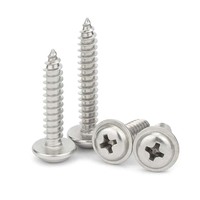 Sekrup Self Tapping Kepala Pan Phillips Baja Tahan Karat 304 dengan Washer Tipe AB Sekrup Plat Logam Metrik ST2 ST2.3 ST2.6