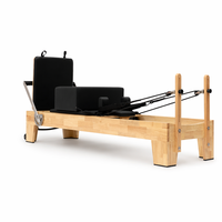 Reformer de Pilates en chêne robuste de qualité commerciale avec résistance réglable, certifié CE, équipement d'entraînement pour studio de gym