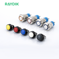 Interrupteur à bouton-poussoir en acier inoxydable, étanche IP68, avec éclairage LED RGB personnalisé en forme de dôme