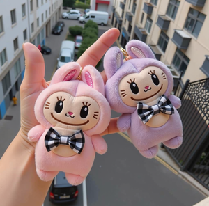 Porte-clés en peluche Ldbobu, figurine d'action The Monsters Foreveraniem, jouets en peluche Kawaii Labobu, cadeaux, porte-clés en peluche mignon Labubo - Product Image 4