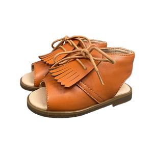 Summer Beautiful Girls Red Slippers Chaussures en cuir véritable pour bébé extérieur Soft Flat Baby Girl Sandals 7 Years - Product Image 3