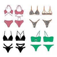 Traje de baño de alta calidad para niñas, conjunto de Bikini Sexy gris con estampado de logotipo, fábrica de China, 2022
