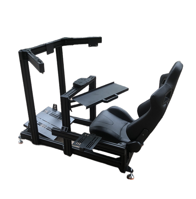Customized Triple Monitor Stand Professional Next Level Driving Competition Racing Simulator T Slot Aluminum Frame Simulation