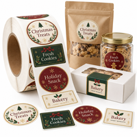 Étiquettes autocollantes personnalisées pour emballages alimentaires, rouleaux d'étiquettes imprimées, étiquettes adhésives pour biscuits, bonbons, café, boulangerie, sachets, pots, produits saisonniers