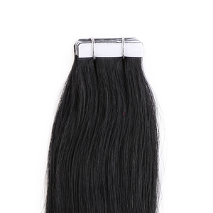 K.S WIGS Cheveux humains Remy 100% double tirage qualité salon, durables, anti-chute, non allergènes, longueur 16-24 pouces, lisses, à bandes adhésives - Product Image 2