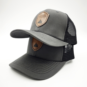 Premium Quality Custom Sewn on Leather Patch Embroidery Trucker Hat 6 Panel Richardson 112 Mesh Back Trucker Hat Caps - Product Image 1