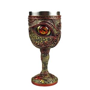 Copa de Bronce Antigua Europea de Metal, Copas de Halloween con Ojo de Serpiente y Demonio, Cáliz con Ojos de Dragón, Decoración Artesanal, Copa de <span class=keywords><strong>Vino</strong></span> Tinto de Resina - Product Image 4