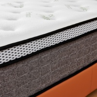 Minimalistisches Luxus-Bettgestell aus PU-Leder mit Handgeknöpftem Kopfteil, Robuster Lattenrost, Stilvolles Weiches Bett für Gäste