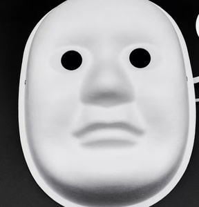Maschera di carta bianca verniciabile per uomo e bambino mascherata per festa di Halloween <span class=keywords><strong>maschere</strong></span> Decorative in bianco - Product Image 3