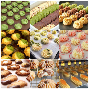 Điện Puff Biscuit hình thức ba màu kích thước nhỏ tự động Báo Chí bột Cookie làm cho máy - Product Image 6