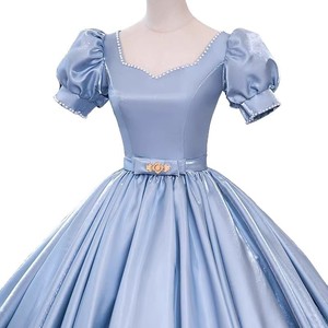 Blue Gray Long Ball Gown Women Stage Performance Costume With Label Adult Size - Product Image 5