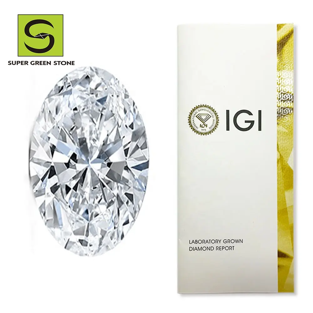 Chaoneng Lab elmas toptan Oval kesim sentetik VVS Lab yetiştirilen elmas CVD HPHT elmas IGI sertifikası gevşek taş