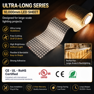 Pannello <span class=keywords><strong>LED</strong></span> Flessibile da 1000mm, Foglio Luminoso DC24V Tagliabile, Retroilluminazione per Marmo, Quarzo, Onice, Illuminazione <span class=keywords><strong>LED</strong></span> Intelligente da 10M - Product Image 1