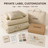 Ensemble de literie brodé sur mesure OEM ODM, housse de couette de luxe, drap, taie d'oreiller, design de logo personnalisé, ensemble de literie pour hôtel et maison