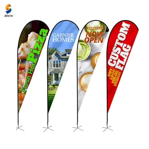 Outdoor event promotional teardrop flag banner feather beach flag for advertising