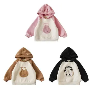 YOEHYAUL Custom Winter Cartoon Boy Kids Crew Neck Hooded Sweatshirt Raglan Sleeve Hoodie Wholesale Kids 3D Fleece Hoodie