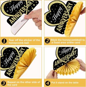 Decorazioni per Anniversario <span class=keywords><strong>di</strong></span> Matrimonio, Centrotavola a Nido d'Ape, Accessori per Feste a Tema Anniversario - Product Image 4