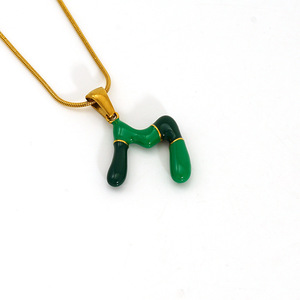 ZOGXIN Colorful Letter Pendant Necklace Stainless Steel Clavicle Chain For Women Party Jewelry - Product Image 4