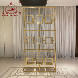 Restaurant Wedding Modern Stainless Steel & Glass Decorative Frame Wine Rack Display for Home Hotel & Outdoor Use - Product Image 1