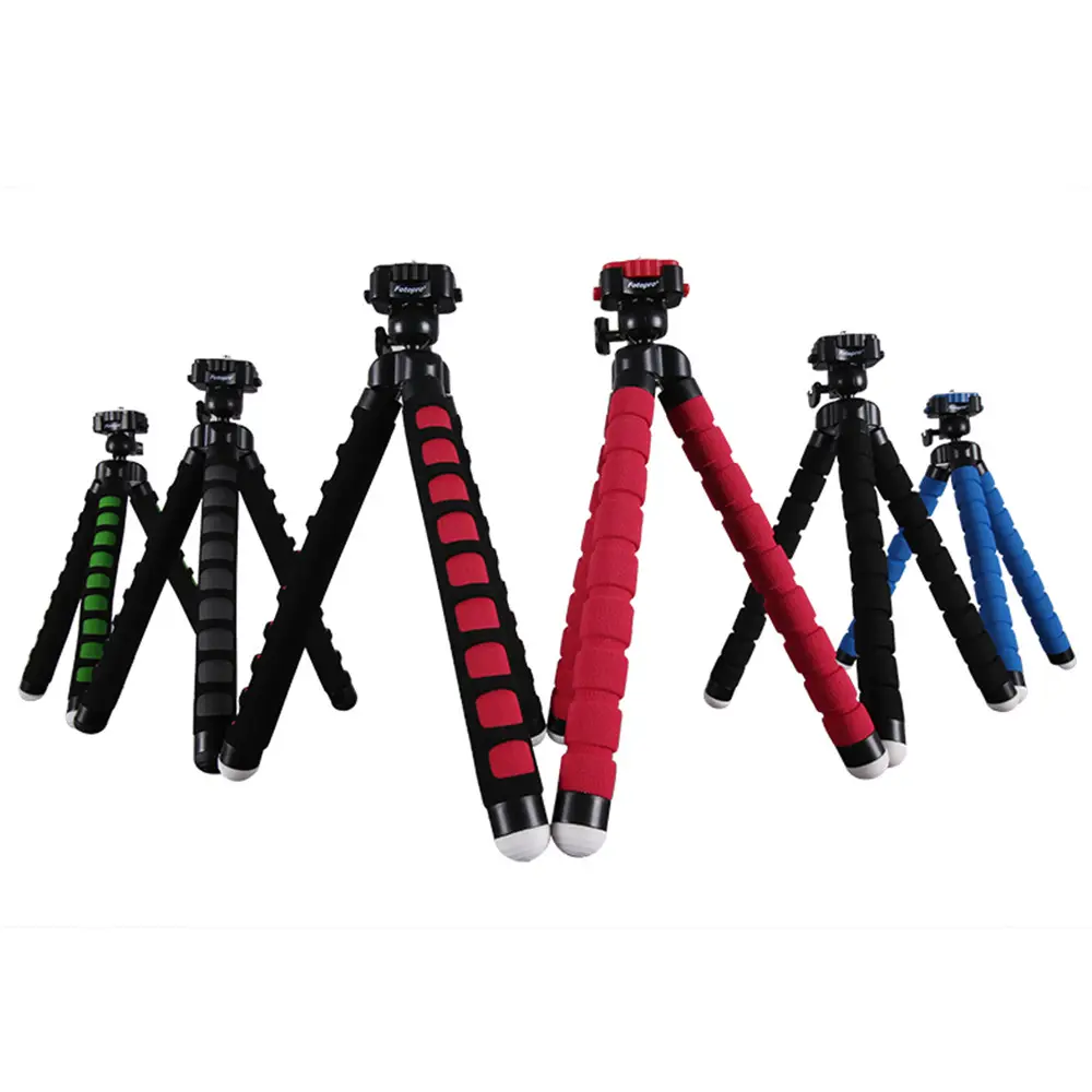 Fotopro industrial 360 degree travel mini tripod for camera phone, aluminum and foam material table octopus mini flexible tripod