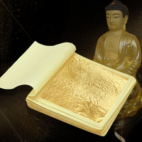 Meilleur prix 9,33*9,33cm 10PCS/PACK Feuille d'or 24 carats pour la décoration artisanale Feuille d'or véritable pour la décoration de villa Feuille d'or pur