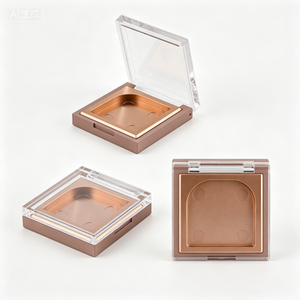 Palette cosmétique carrée en plastique avec couvercle transparent pour le rangement des fards à paupières - Product Image 2