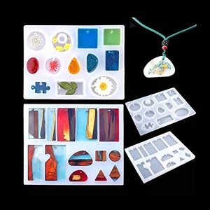 Kit de fabrication de bijoux DIY en résine époxy, moules en silicone de qualité supérieure pour bagues, bracelets, pendentifs, moules en résine réutilisables, outils pour gâteaux - Product Image 4
