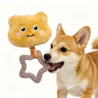Jouet en peluche pour chaton en gros avec bande en tissu TPR, nœud en corde et os couineur pour la mastication et le jeu interactif